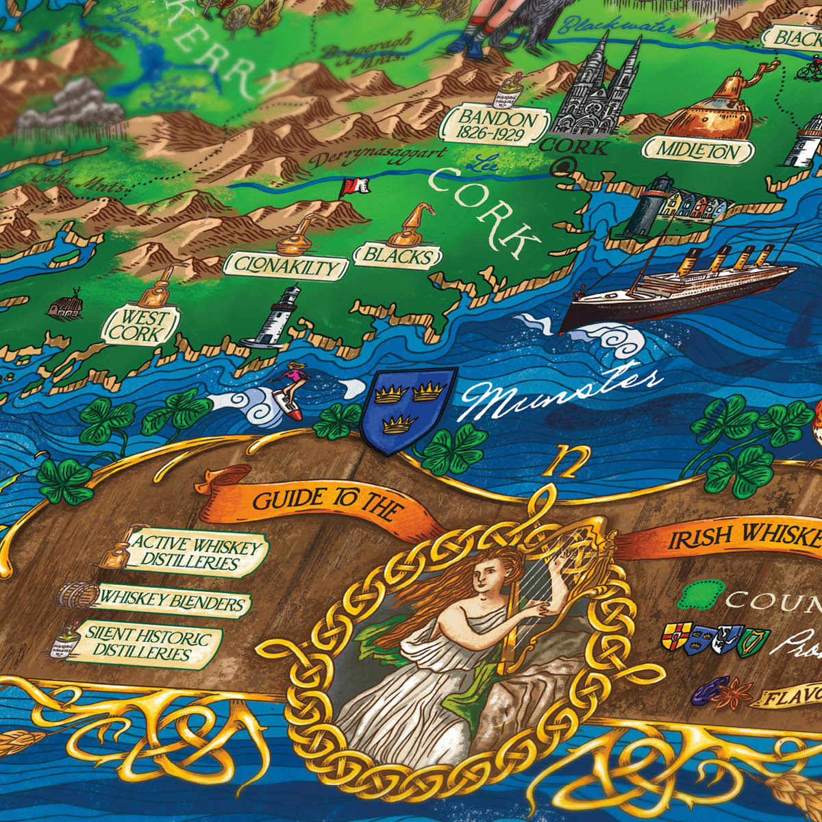 Whiskey Pussel - Irland 1000 bitar Grön