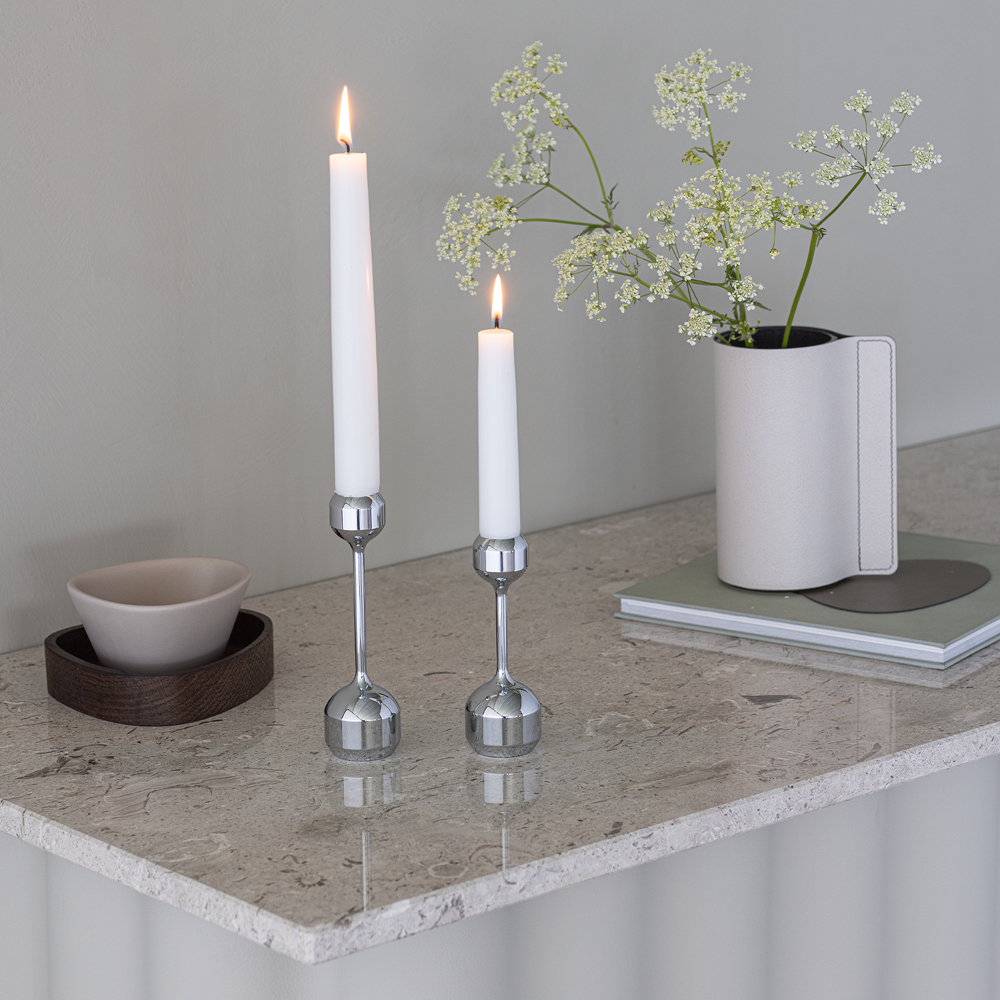 Silhouette Ljusstake Set 12+14,5 cm Krom