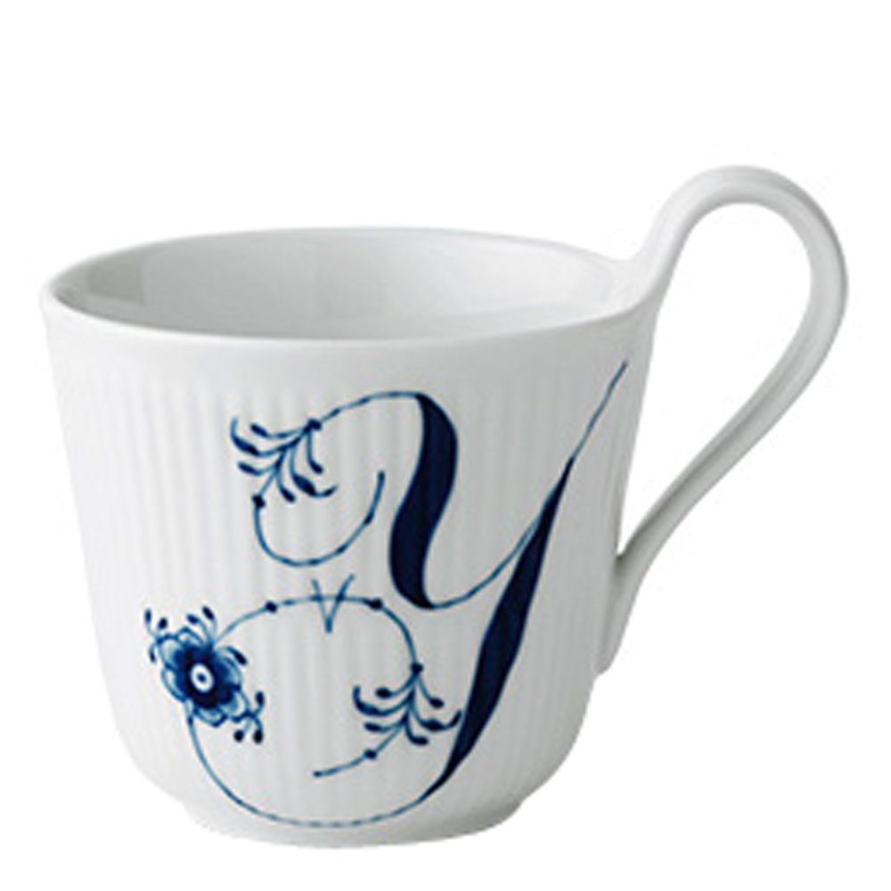 Blue Fluted Pl Alphabet Mugg 33 cl Y