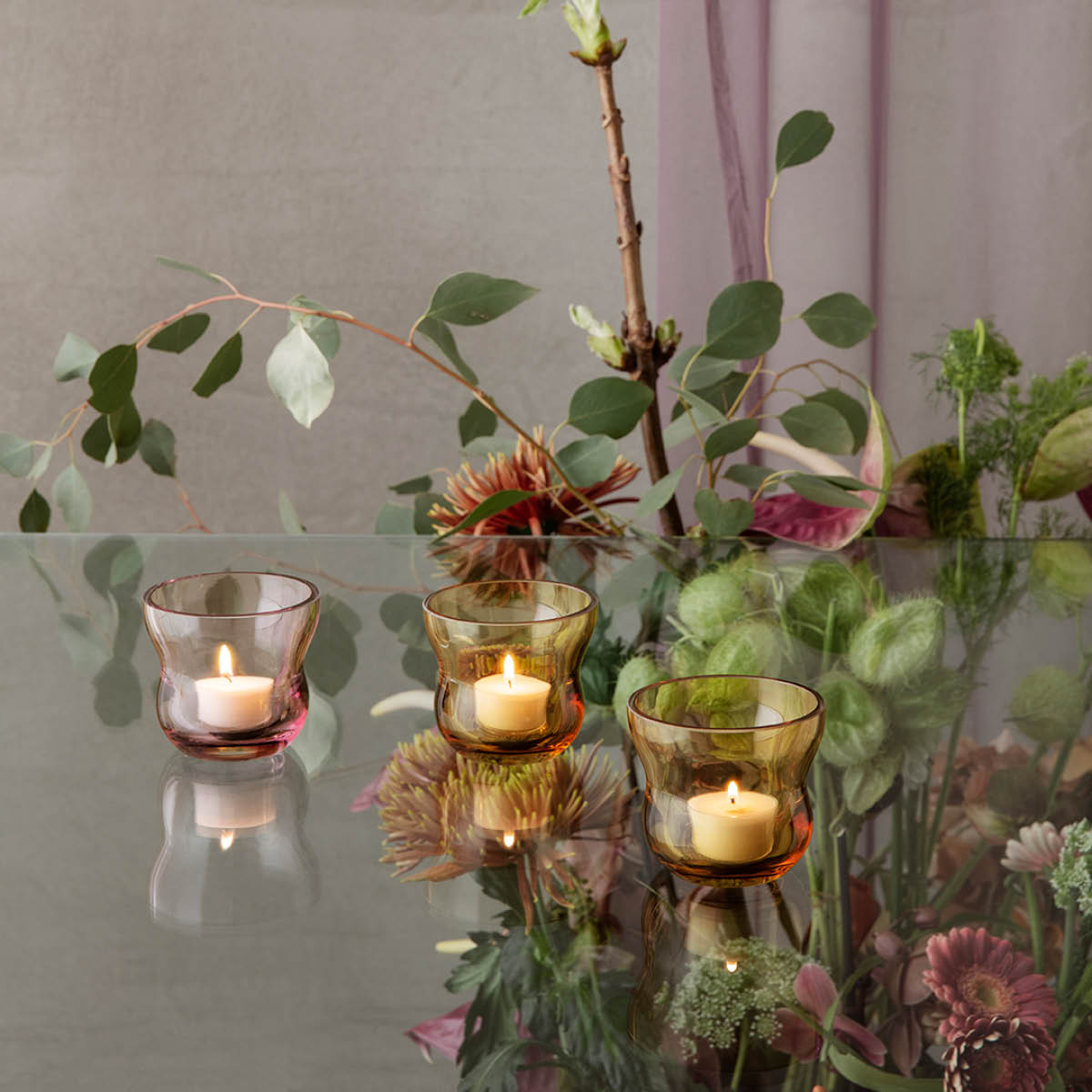 Calabas Ljuslykta 8.5 cm Burgundy