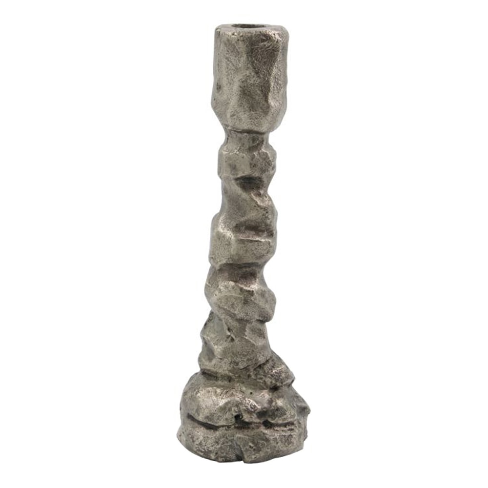 Raku Ljusstake 25 cm Antiksilver