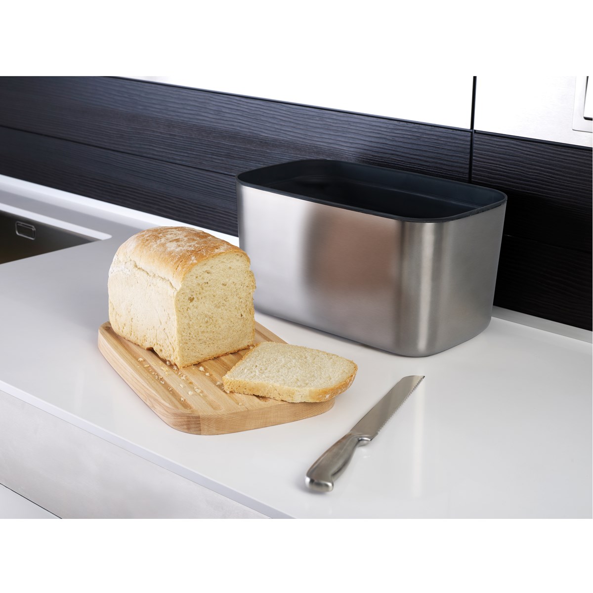 Brödbox 35x21,5 cm Borstat Stål