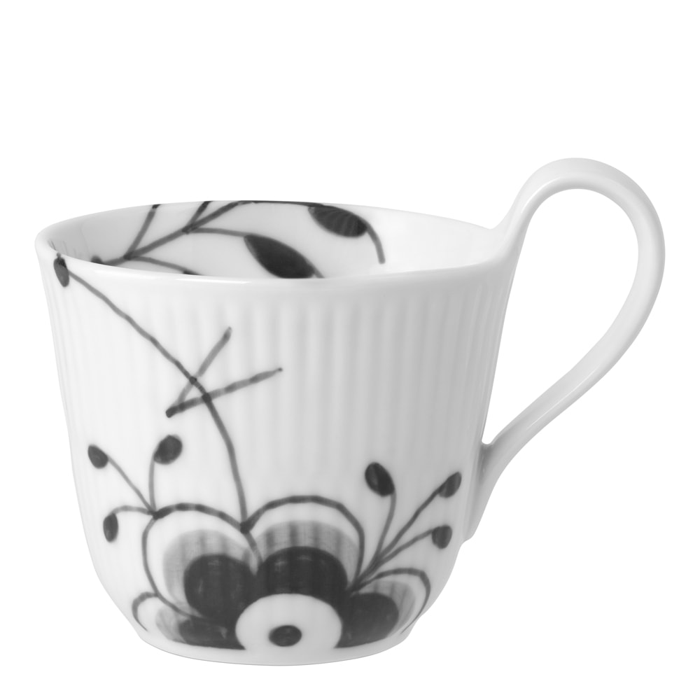 Black Fluted Mega Mugg Högt Handtag 25 cl