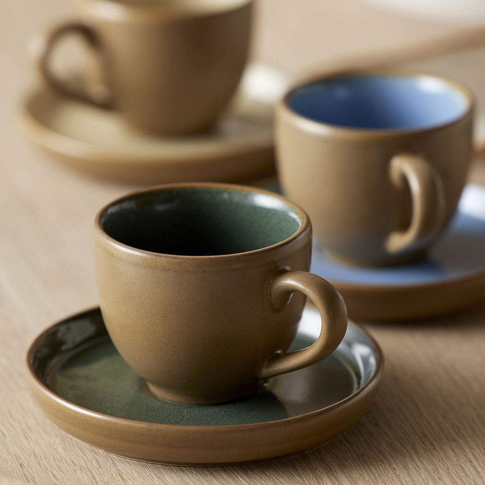 BITZ Espresso med fat 7 cl Wood/Ocean