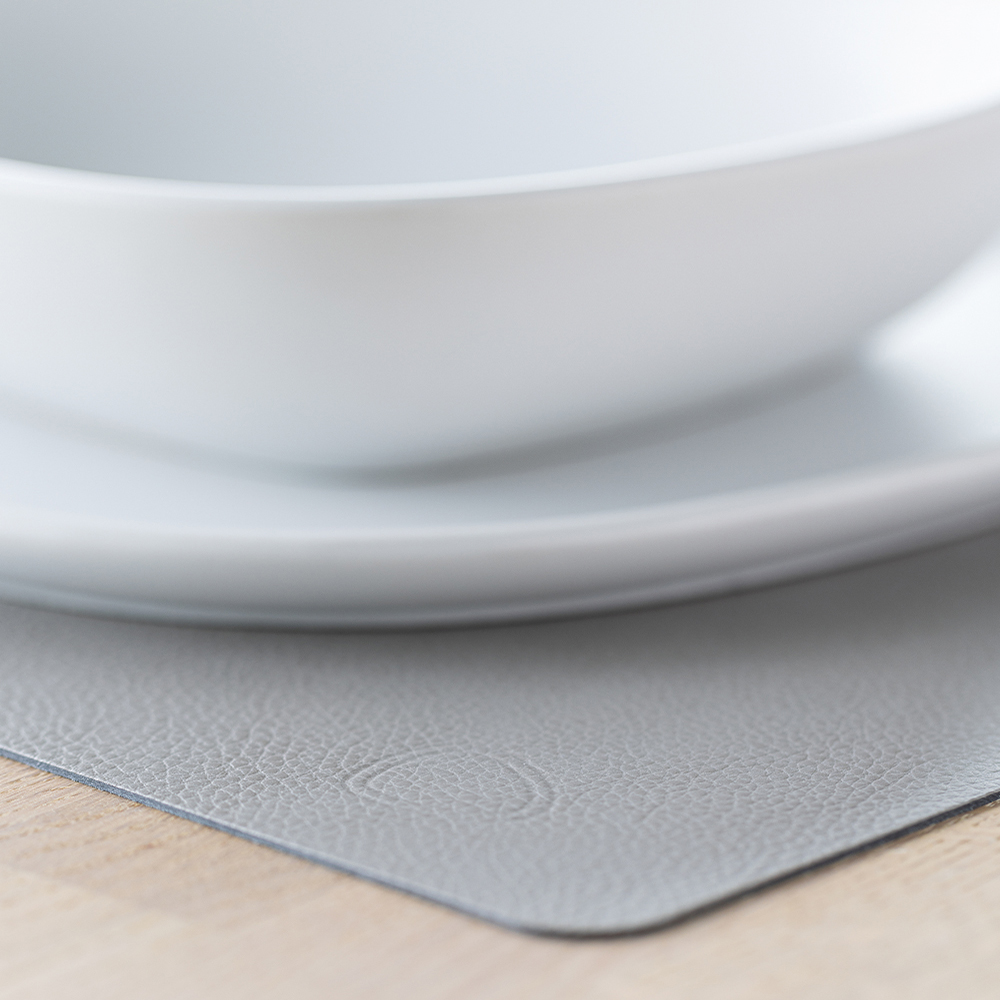 Leather Serene Square Bordstablett L 35x44 cm Ash