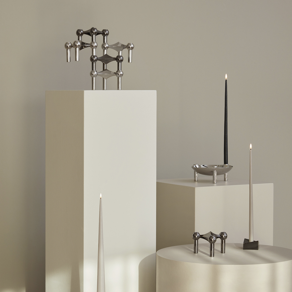 Stoff Nagel Ljusstake Svart Krom