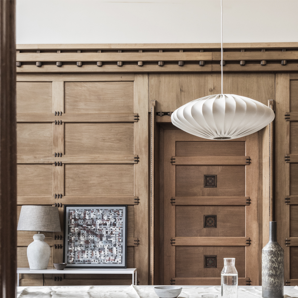 Watt & Veke Ellipse Taklampa Linne 65 cm Sand