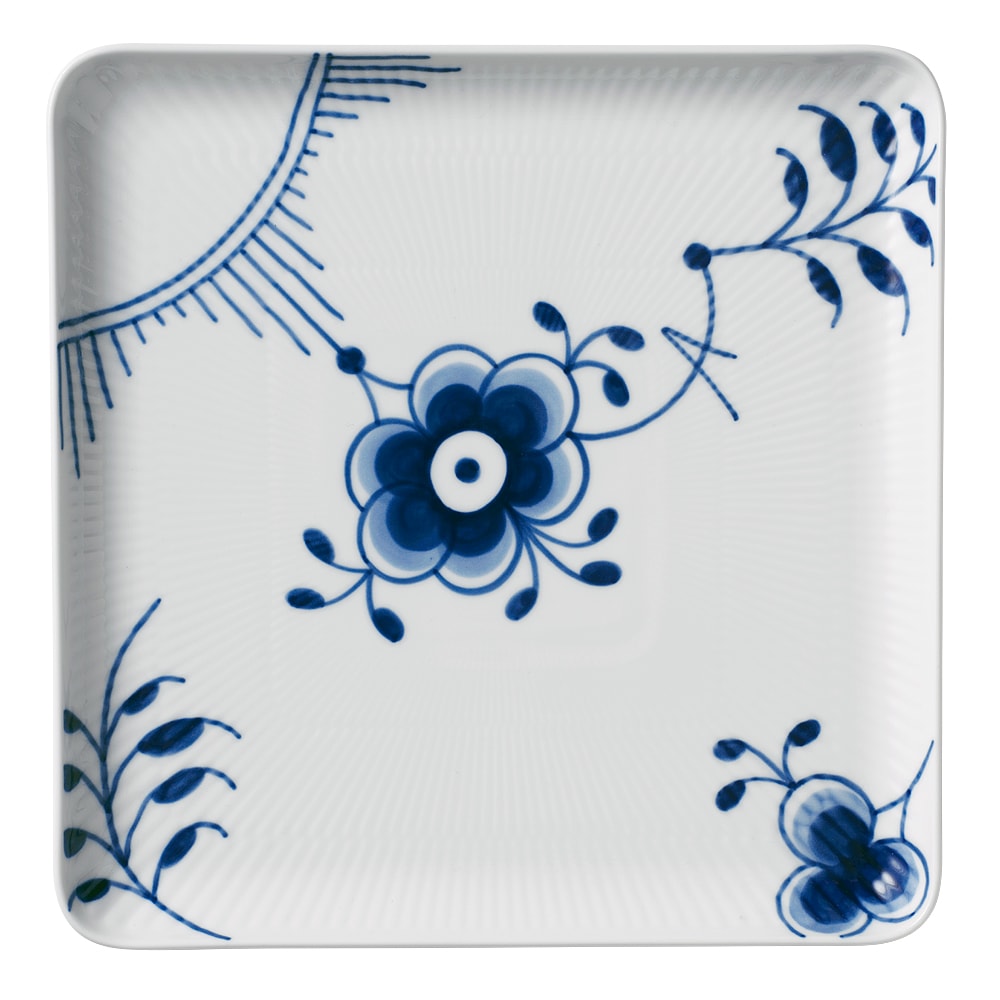 Blue Fluted Mega Tallrik 20x20 cm