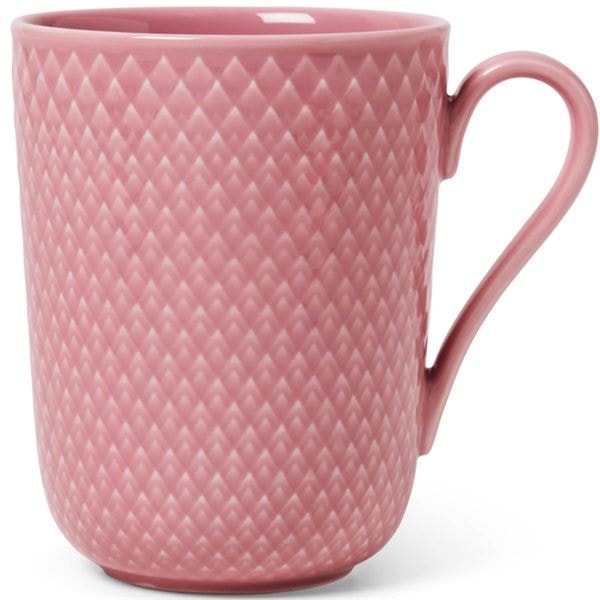 Rhombe Color Mugg m Handtag 33 cl Rosa