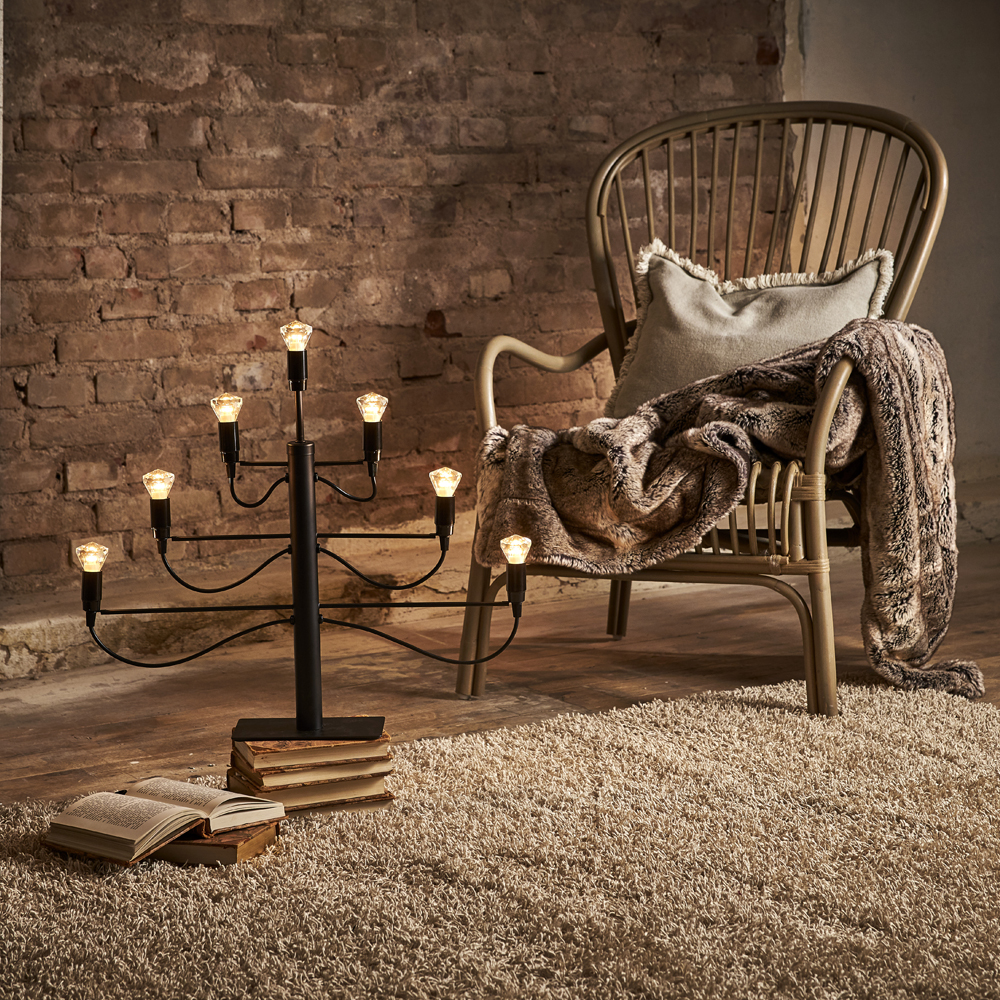 Milano Adventsljusstake 52,5 cm Matt Svart