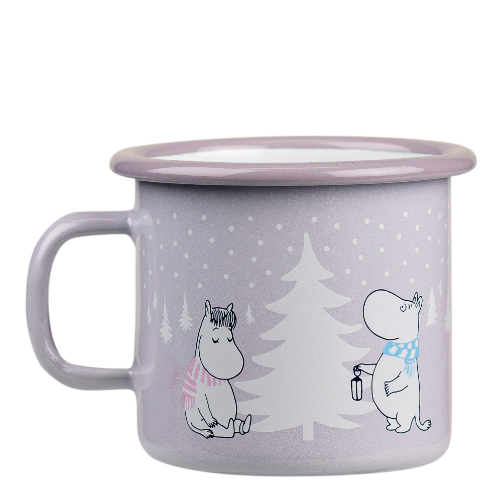 Mumin Emaljmugg Snowfall 25 cl Lila