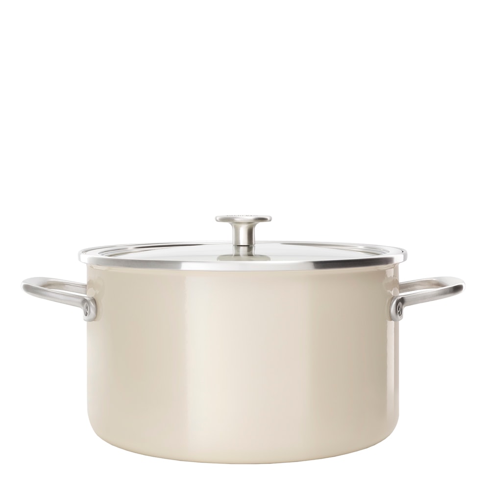 KitchenAid Steel Core Enamel Gryta Emalj/Glaslock 6 L Kräm