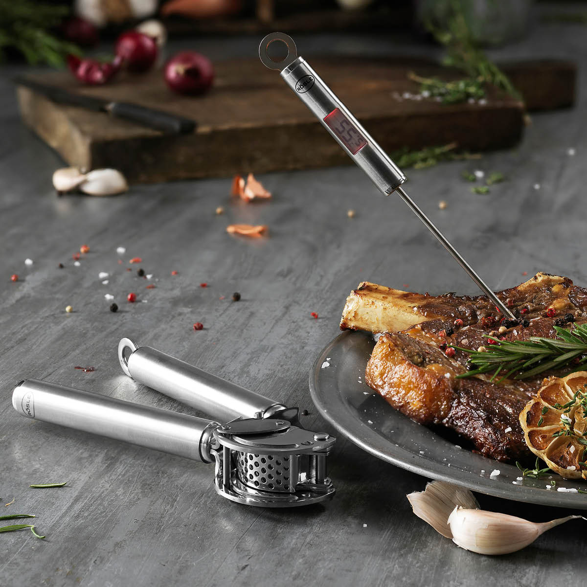 Vitlökspress Stål 20 cm