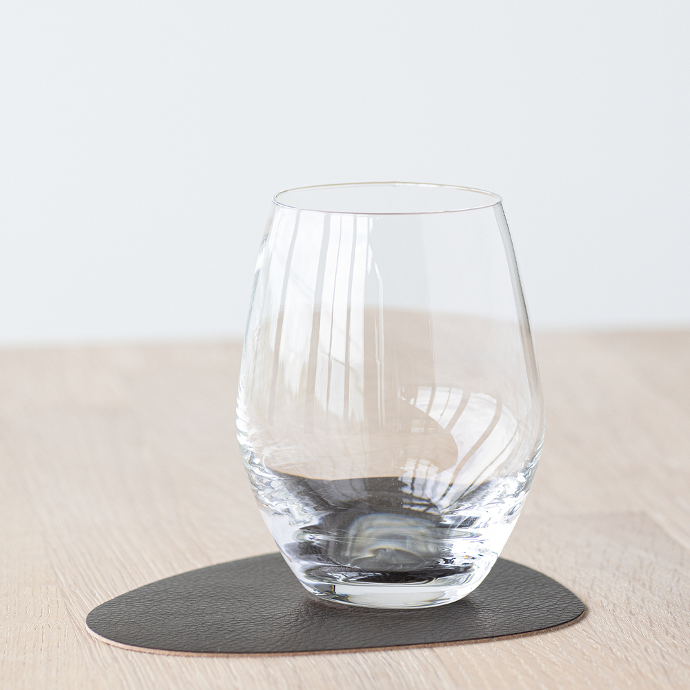 Leather Serene Curve Glasunderlägg 11x13 cm Hazel