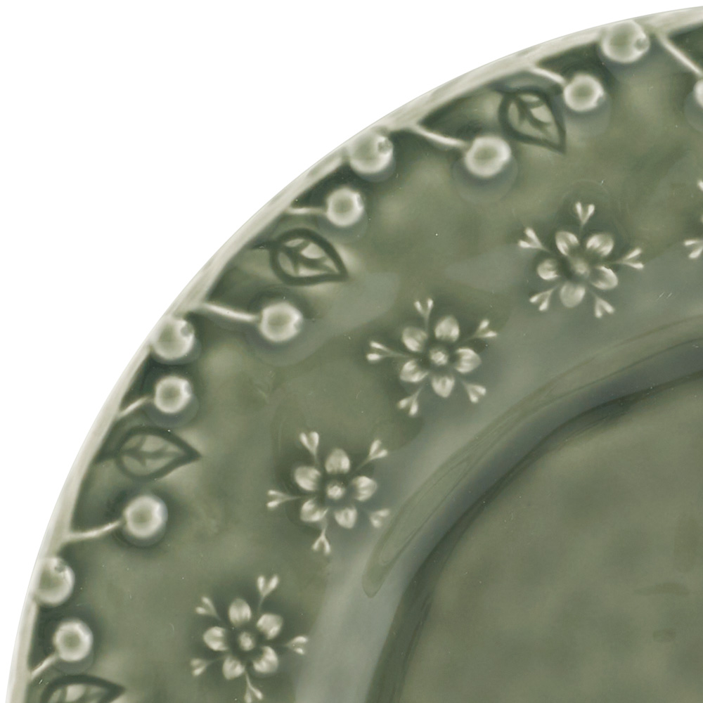 Flora Desserttallrik 23 cm Grön