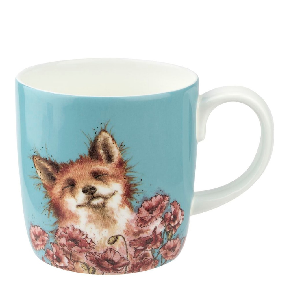 Wrendale Design Fox In Poppyfield Mugg 40 cl