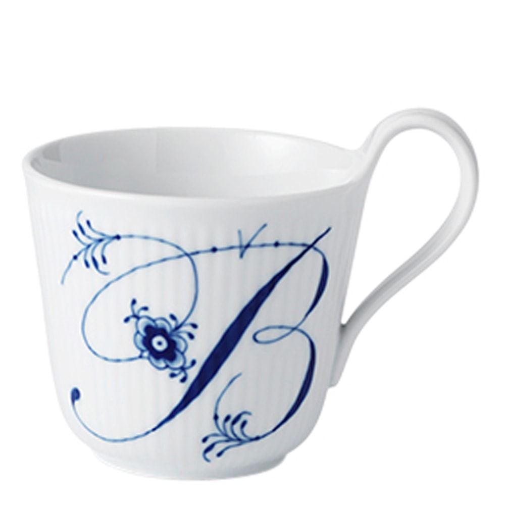 Blue Fluted Pl Alphabet Mugg 33 cl B