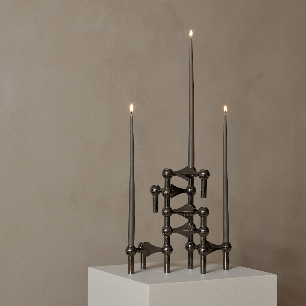 Stoff Nagel Ljusstake 3-pack Svart Krom