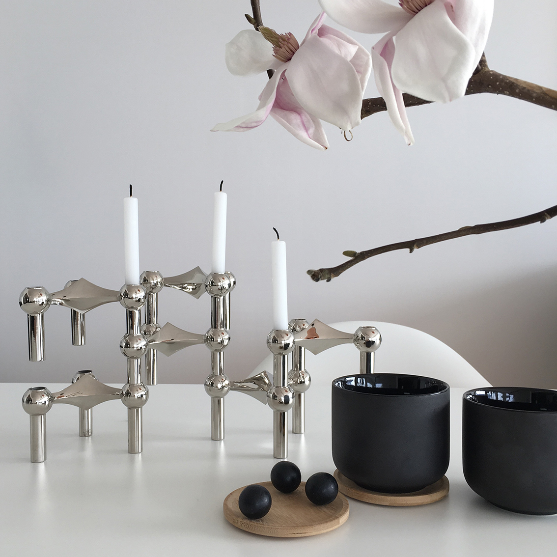 Stoff Nagel Ljusstake 3-pack Krom