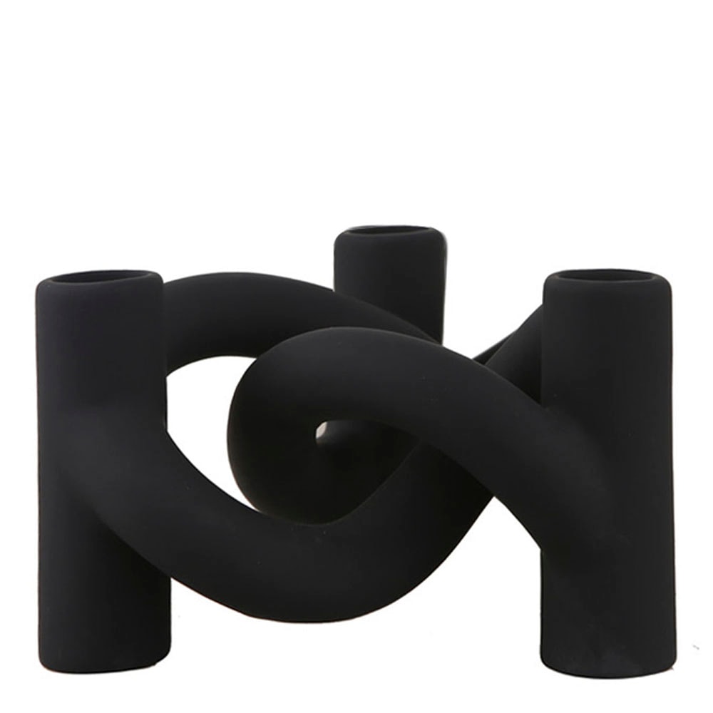 Lykke 3 Ljushållare 10 x 17 x 15 cm Svart