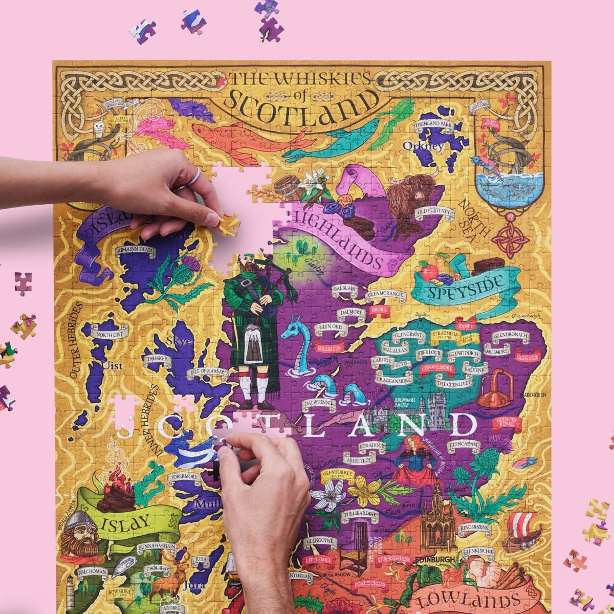 Whisky Pussel - Skotland 1000 bitar Lila