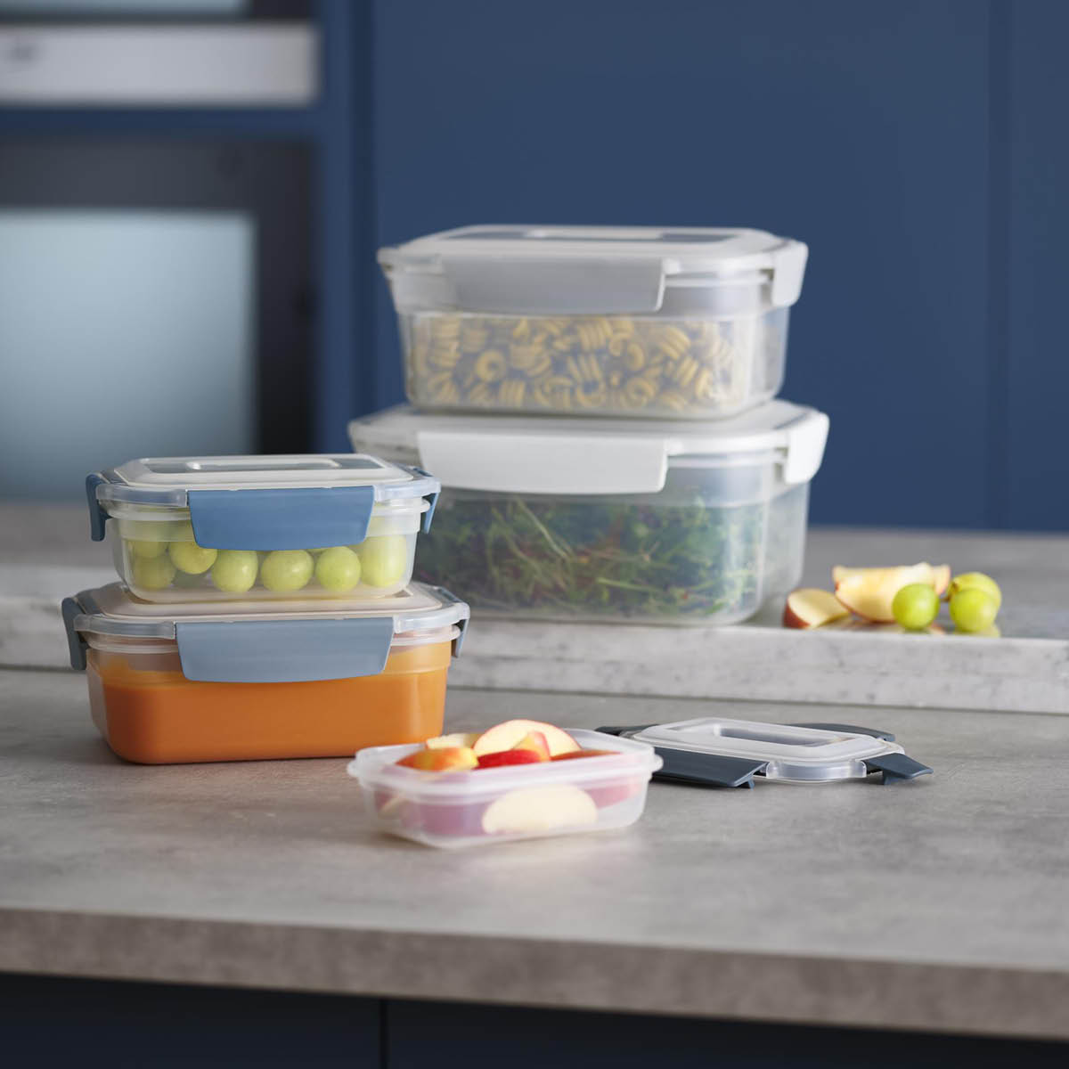 Nest Lock Sky Förvaringsbehållare Set 10 delar Grå/Vit/Blå