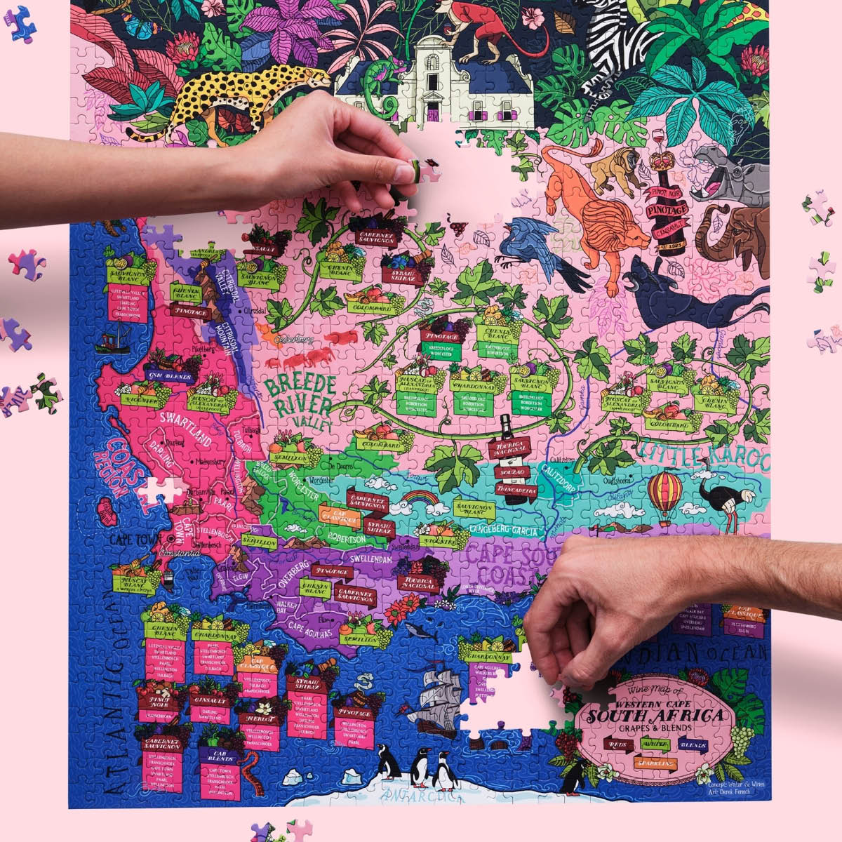 Vinpussel - Sydafrika 1000 bitar Rosa