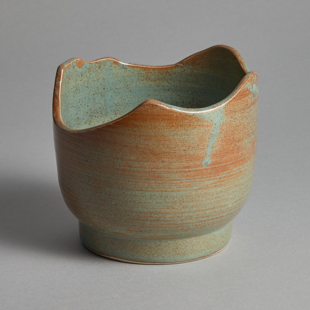 SÅLD Brun och Turkos Kruka Alva Ekberg