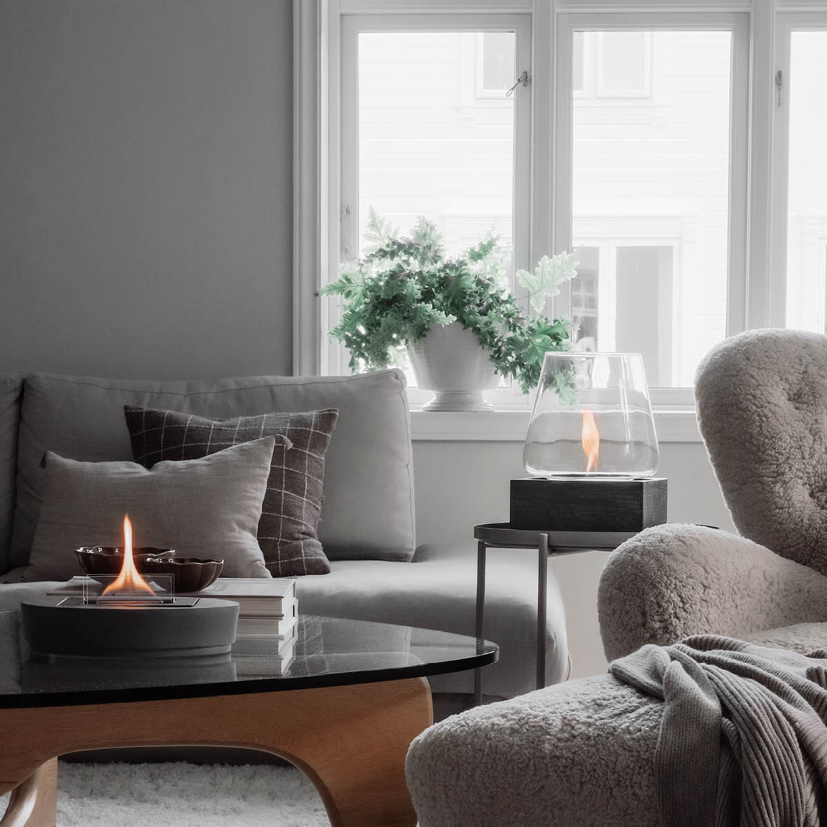 Poppy Lykta 24 cm Mörkbrun