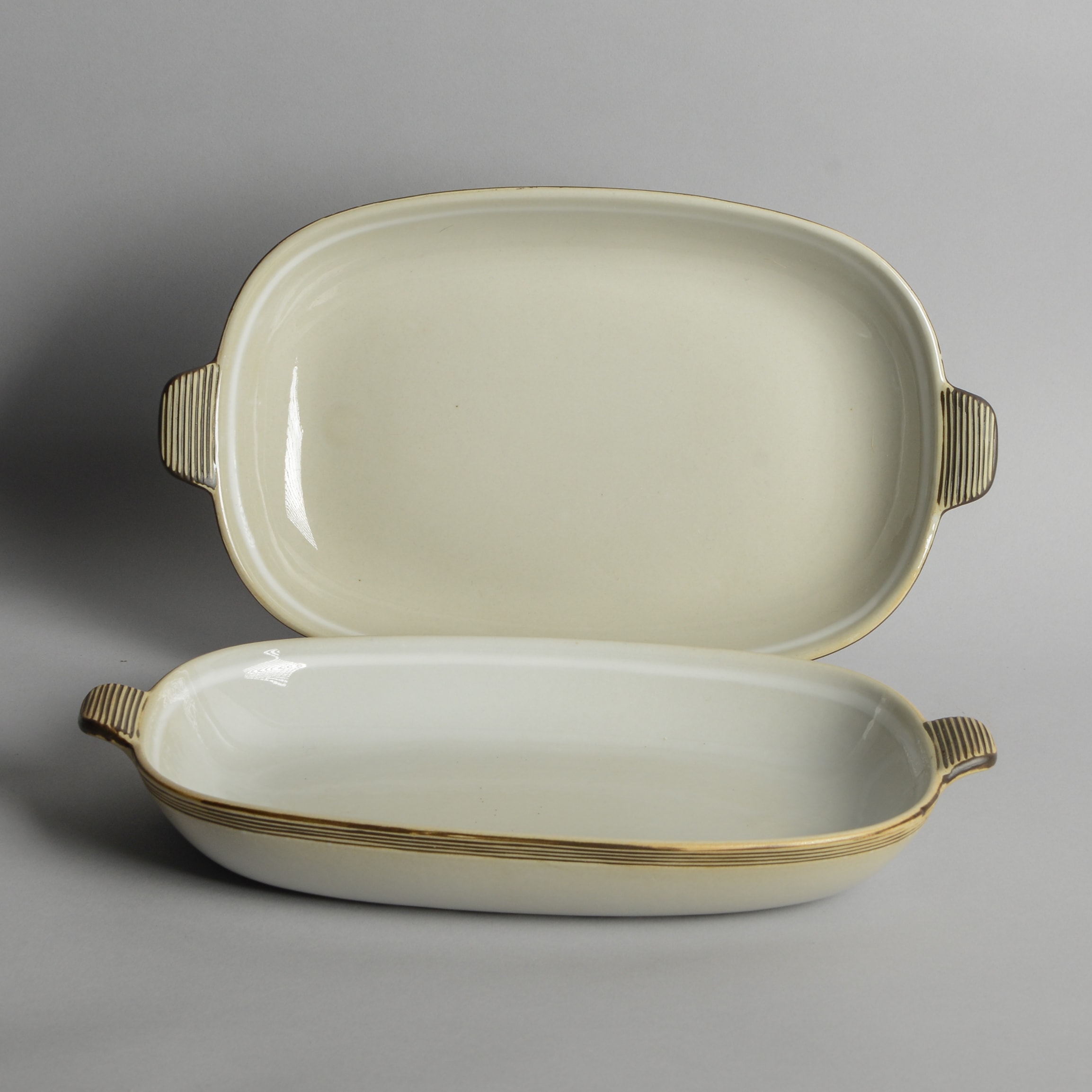 "Entré" Uppläggningsfat 2 st Vit/Grå/Guld