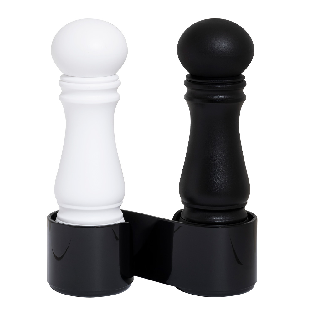 Mini Kvarnset med Hållare 12 cm 2-pack Svart/Vit
