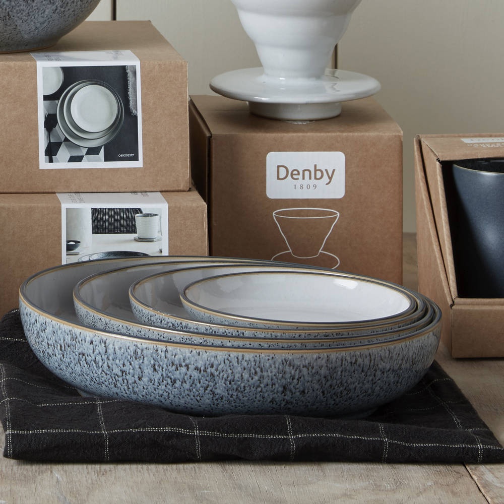 Studio Serveringsskål 4-pack Grå-Vit