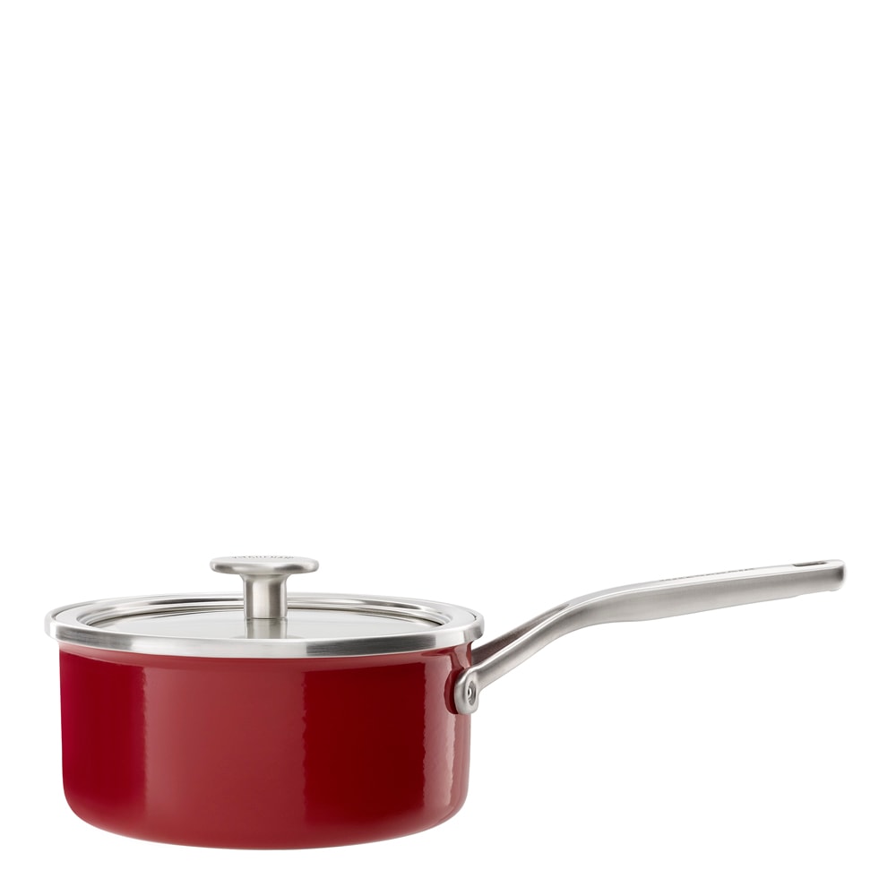 KitchenAid Steel Core Enamel Kastrull med lock 18 cm Röd