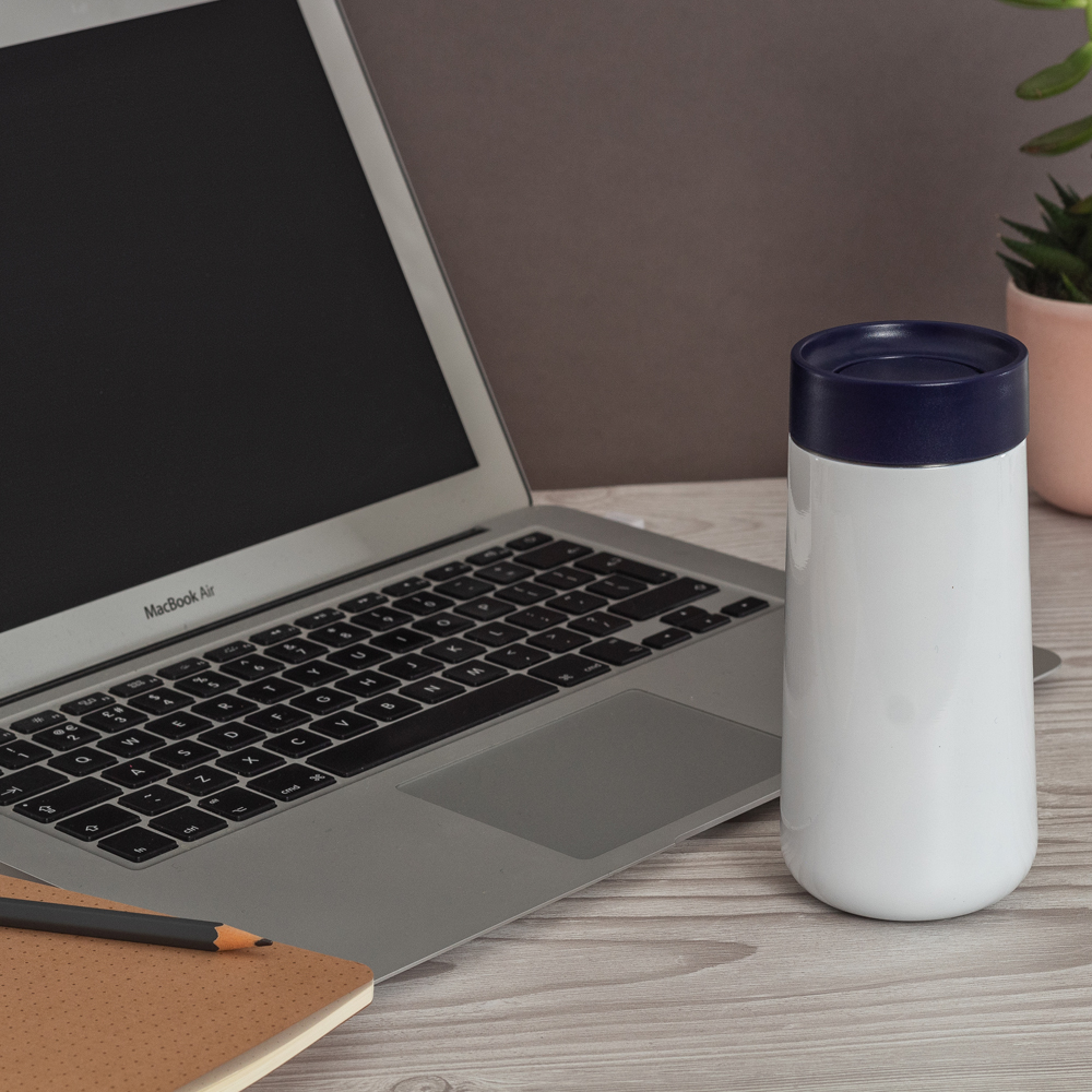 Skittle Travel Mug 24cl White & Indigo