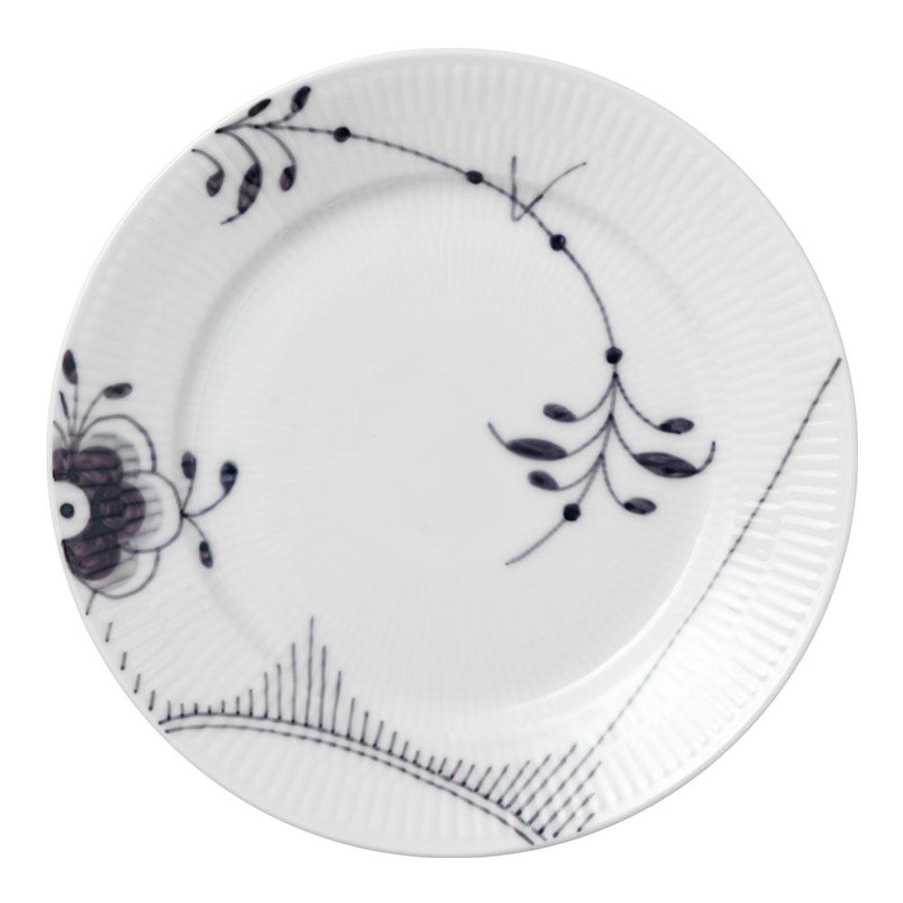 Black Fluted Mega Tallrik 22 cm dekor 2