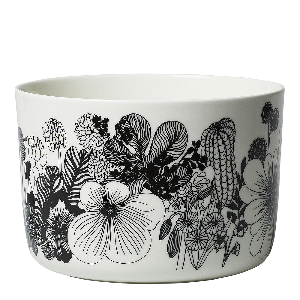 Siirtolapuutarha Skål 3,4 L Svart/Vit Blommor