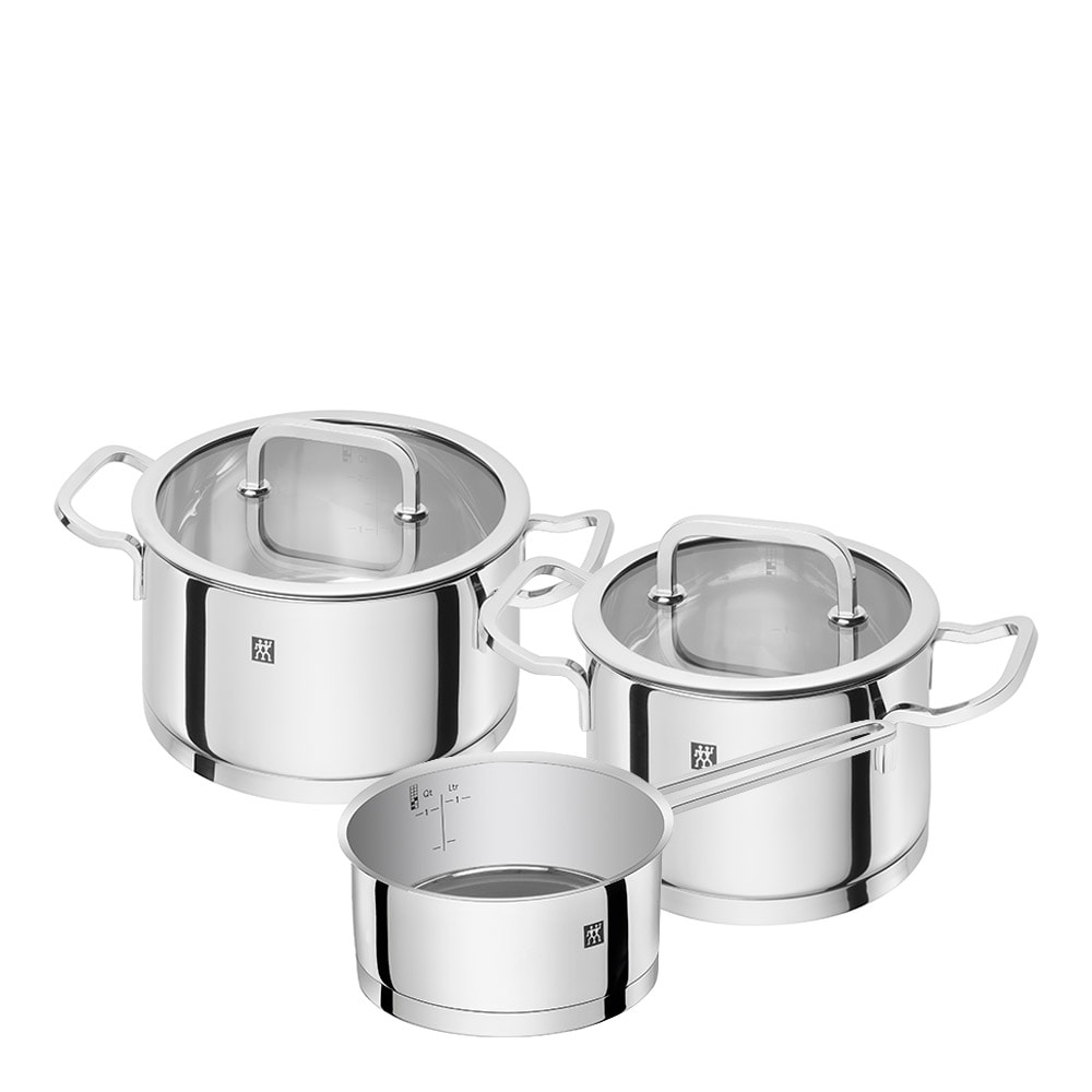 Moment Kastrullset 3 delar med glaslock