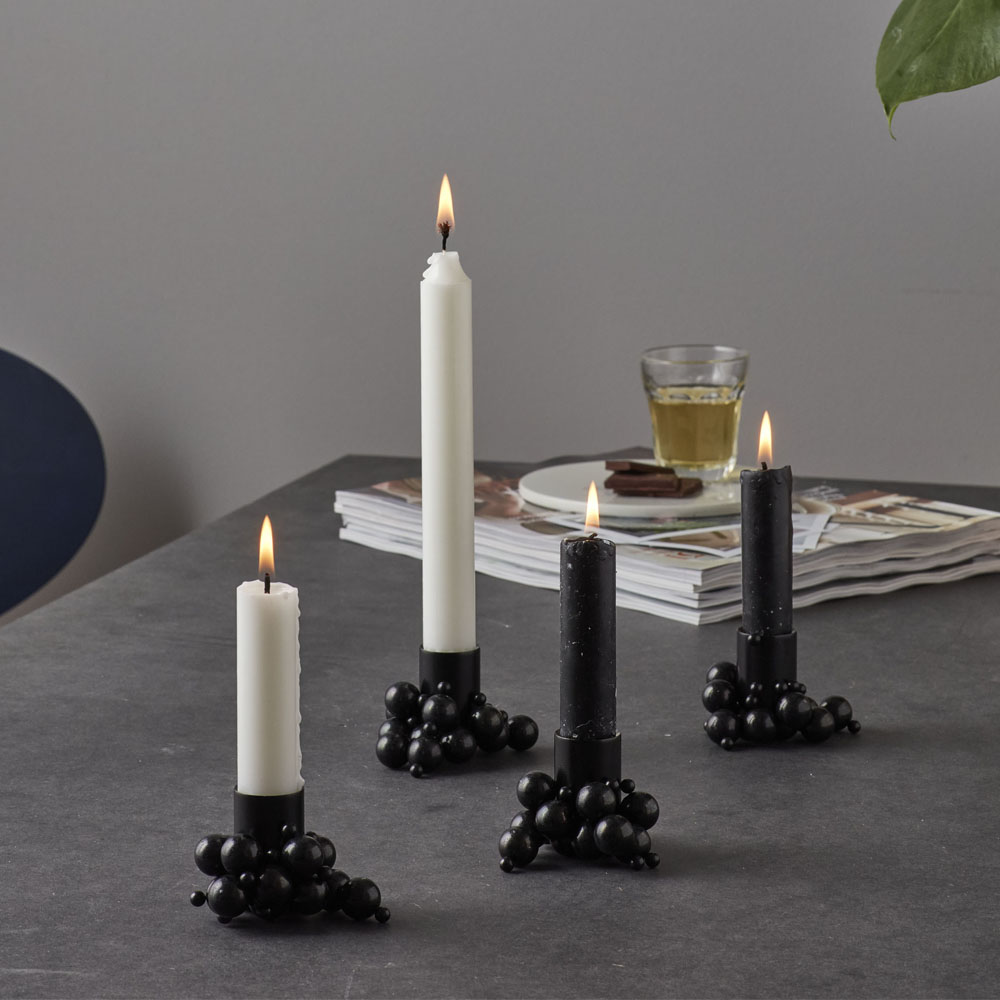 Molekyl Ljusstake Magnetkulor 43 cm 4-pack Svart