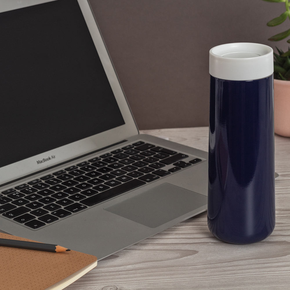 Skittle Travel Mug 35cl Indigo & White