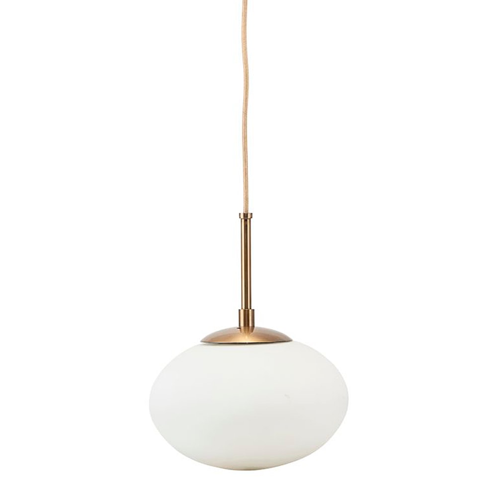 Opal Taklampa 22 cm Vit/Mässing