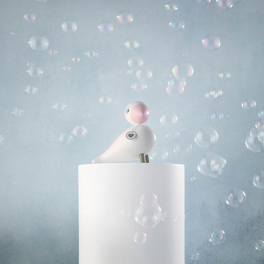 Sångfågel Love 15.5 cm Vit/Rosa