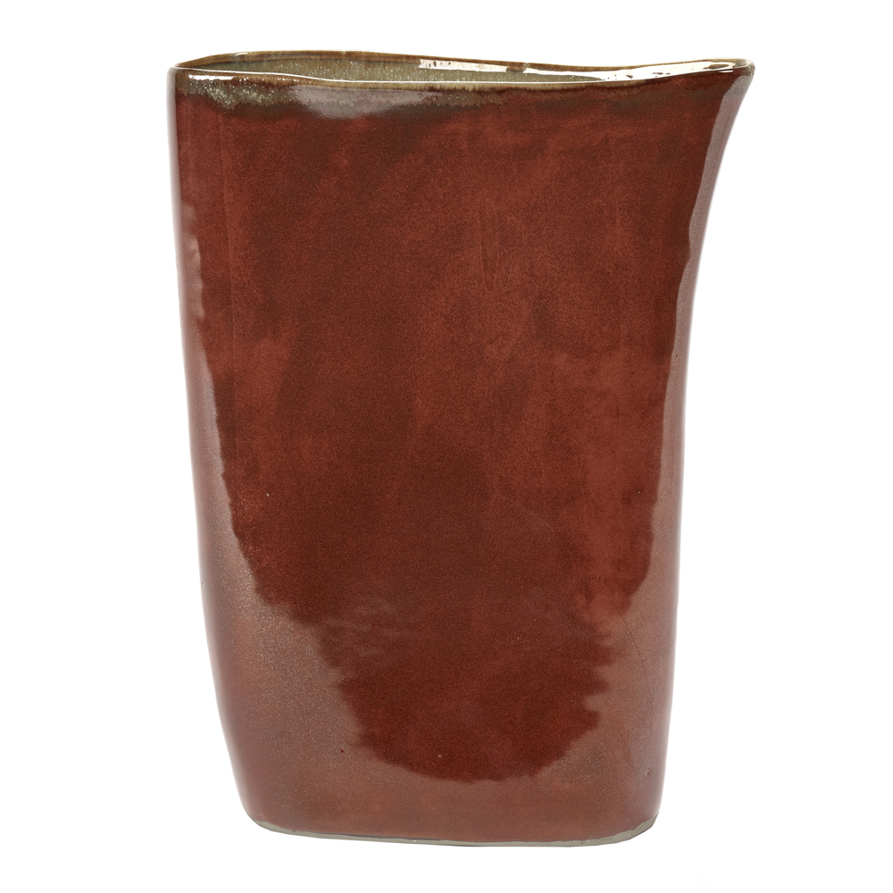 Terres de Rêves Vas Keramik hög 33 cm Roströd/Grå