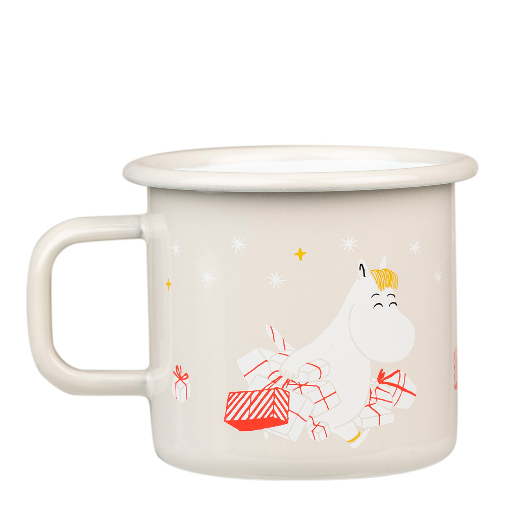 Mumin Emaljmugg Gifts 37 cl Beige