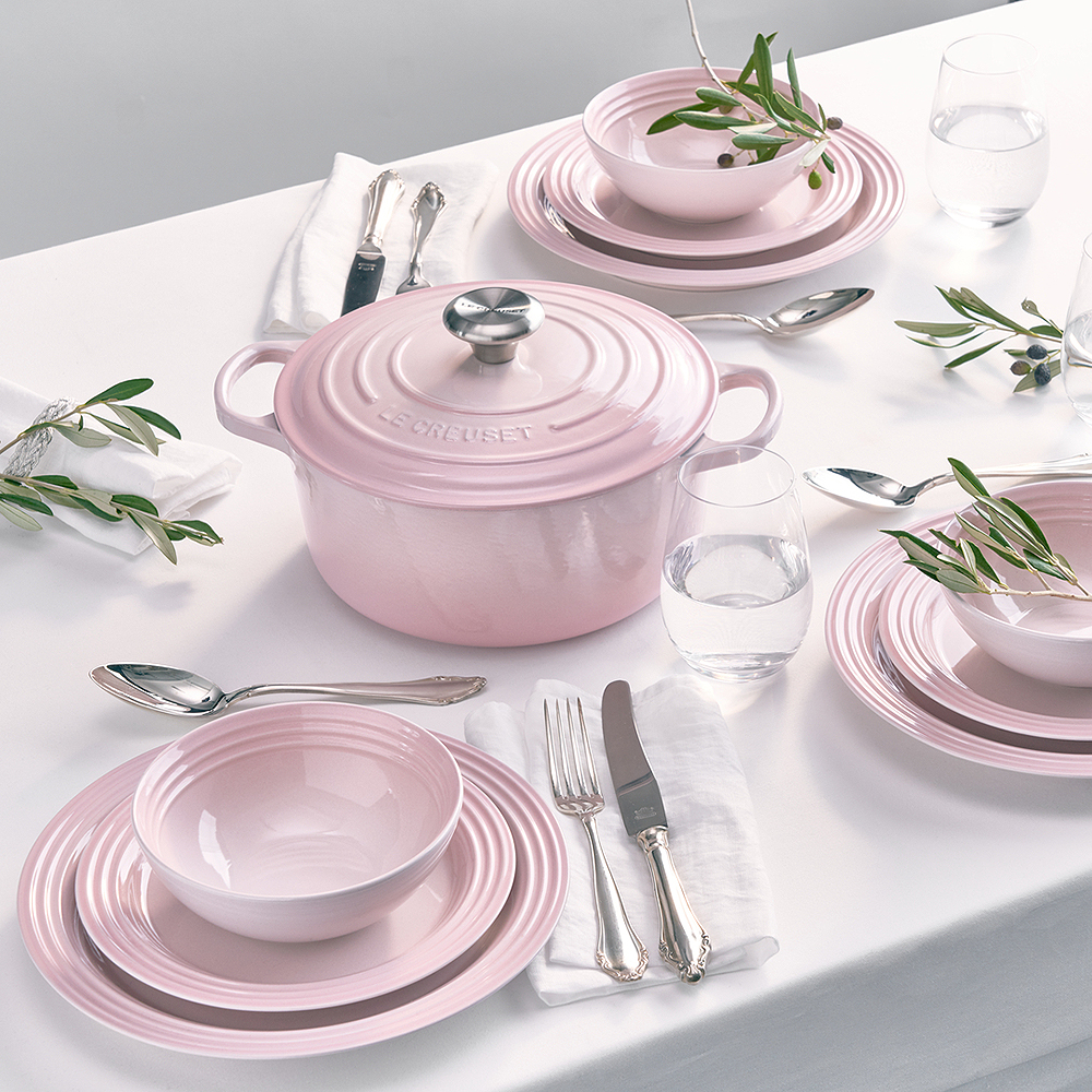 Signature Gjutjärnsgryta rund 24 cm 4,2 L Shell Pink