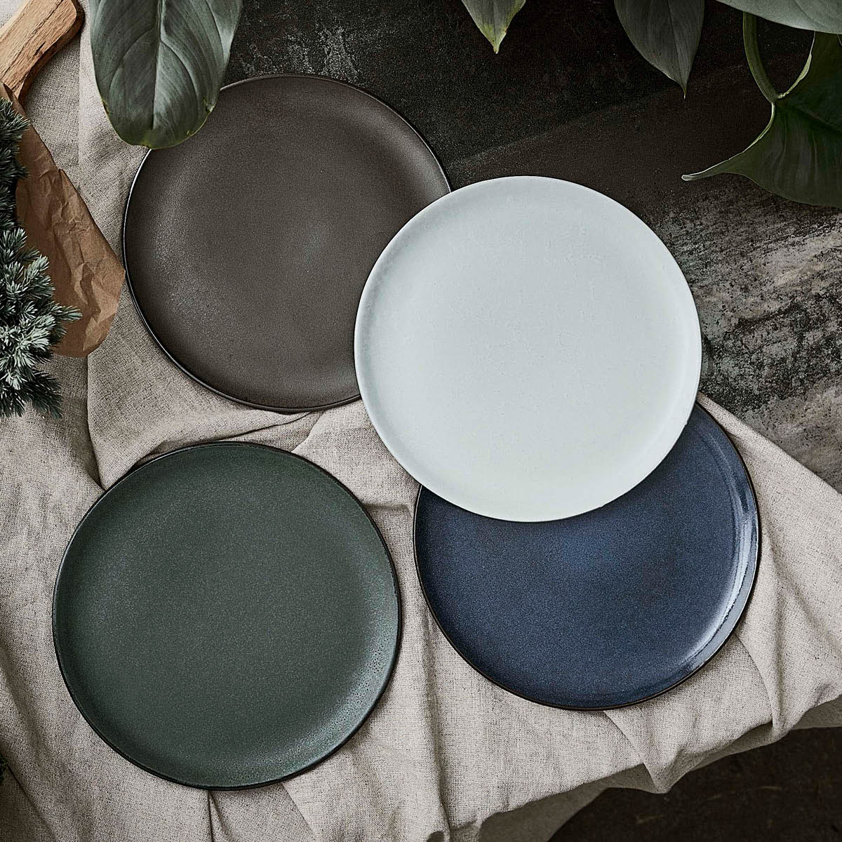 Raw Tallrik Stengods 28 cm Northern Green