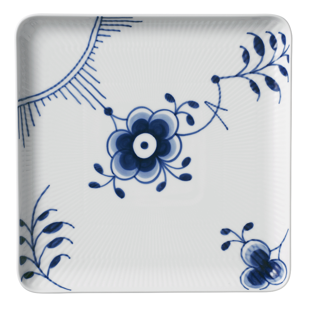 Blue Fluted Mega Tallrik 20x20 cm