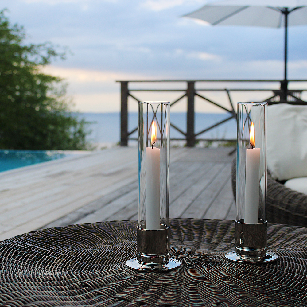 Stormljusstake 5x25 cm Förnicklad Mässing