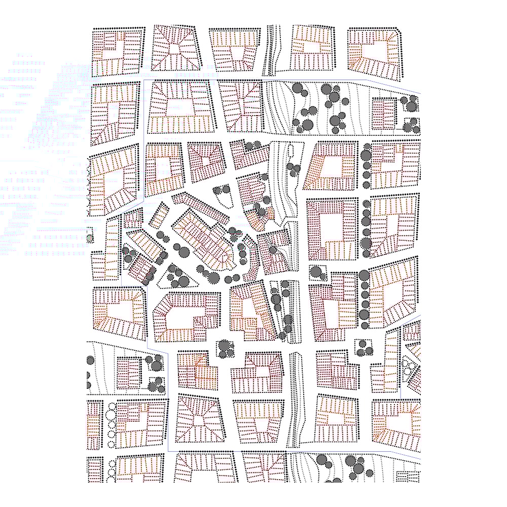 Sweden from Above Kökshandduk City 50x70 cm Rosa