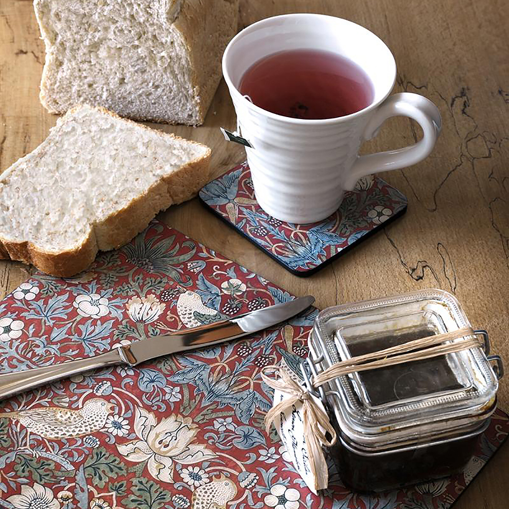 Strawberry Thief Glasunderlägg 6-pack Röd