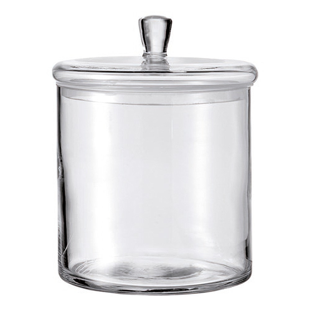 Glasburk med lock 17 cm Klar